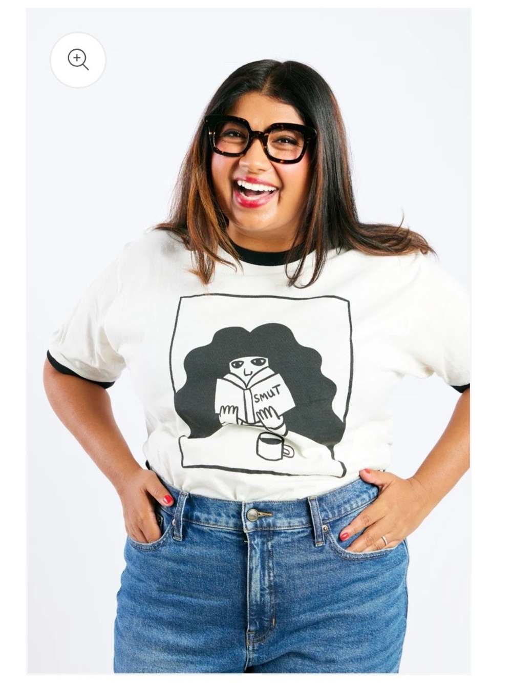 Lilla Barn Graphic Ringer Tee with Black Print and Trim